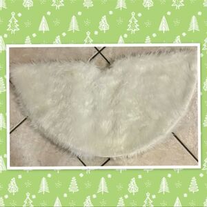 Faux Fur Christmas Tree Skirt Elegant Pure White Xmas Holiday Tree Skirt